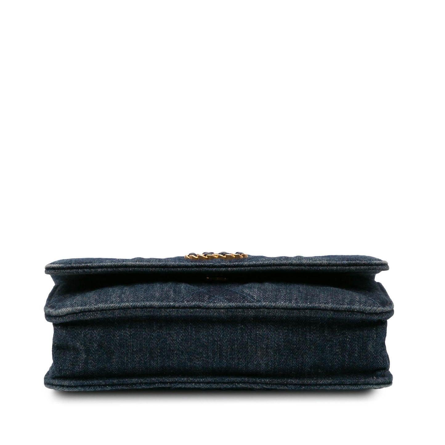 Chanel Denim Stitched 19 Flap On Wallet Case