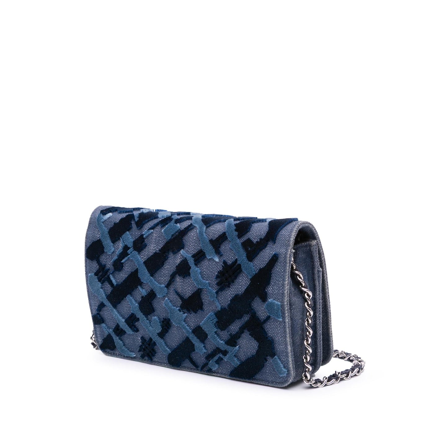 Chanel Denim Velvet On Wallet Case Chain 1