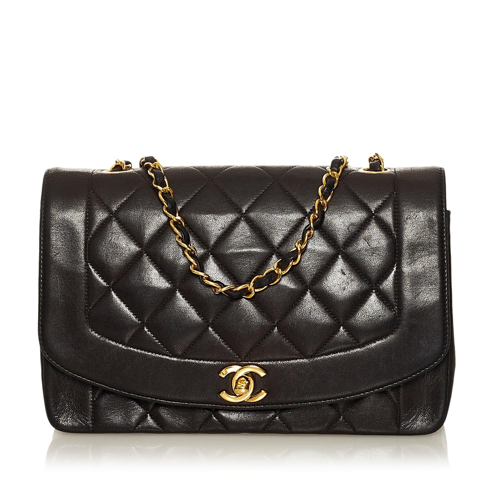 Chanel Diana Lambskin SHG-VVfx3I Leather Crossbody Bag