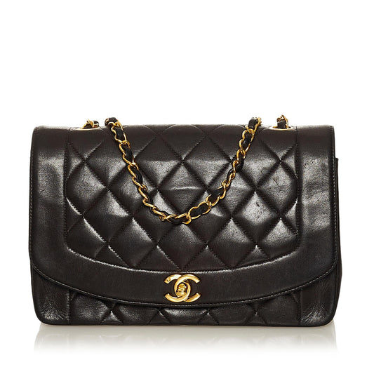 Chanel Diana Lambskin SHG-VVfx3I Leather Crossbody Bag