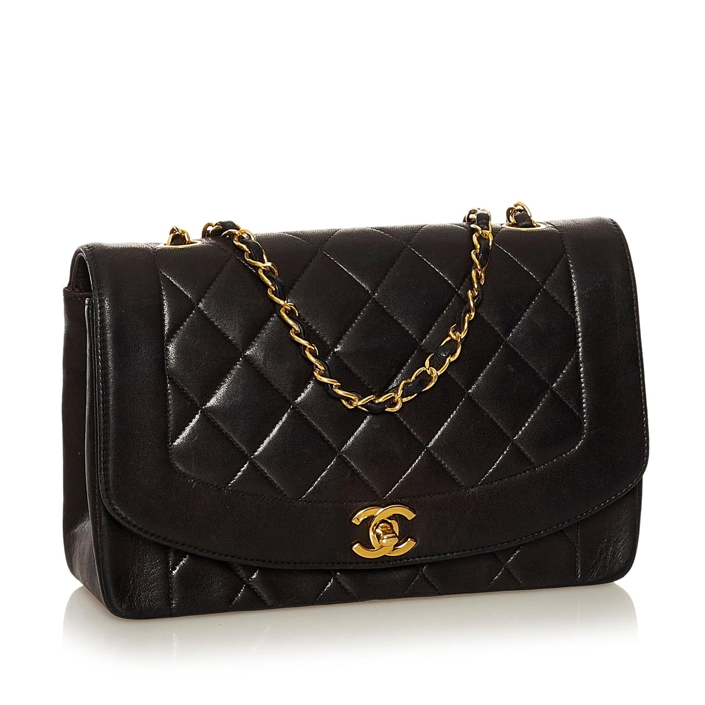 Chanel Diana Lambskin SHG-VVfx3I Leather Crossbody Bag