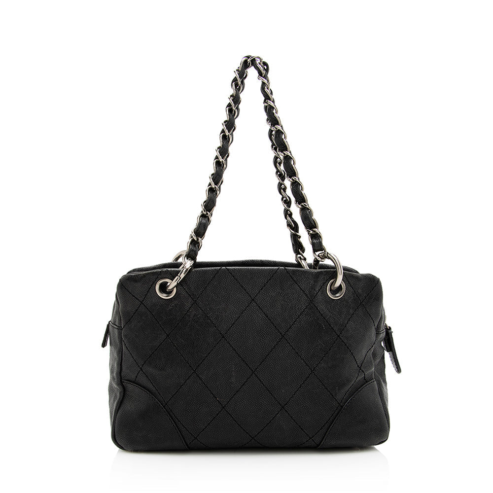 Chanel Distressed Caviar Outdoor Ligne Satchel SHF Leather Satchel Bag