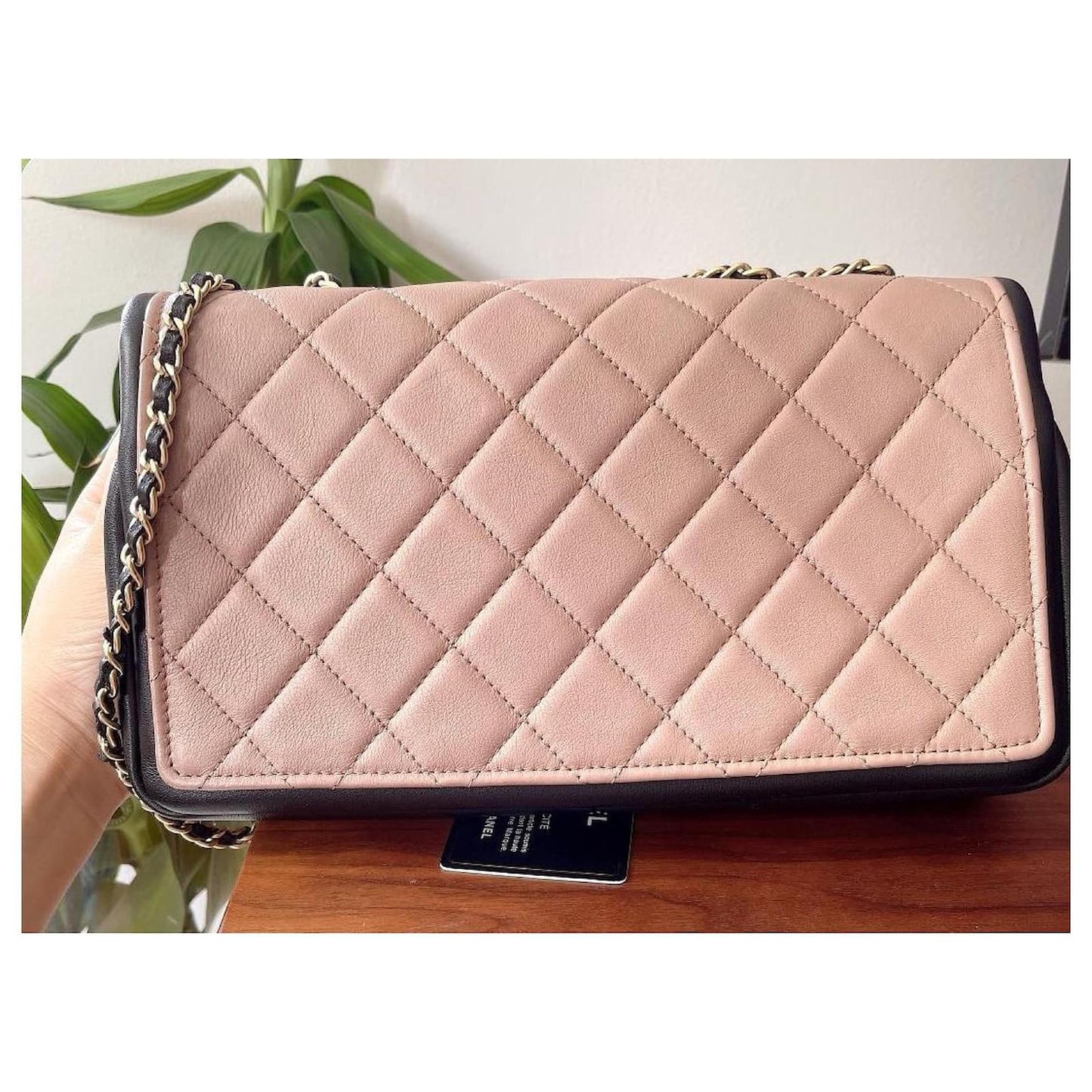Chanel QUILTED DUO TONE FLAP Leather Shoulder Bag