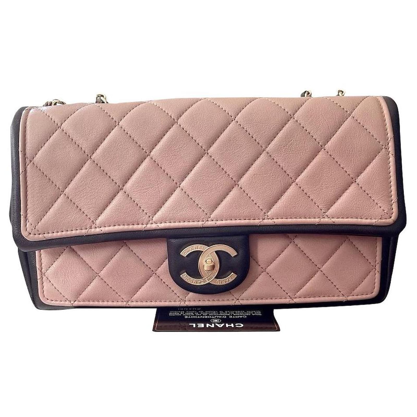 Chanel QUILTED DUO TONE FLAP Leather Shoulder Bag