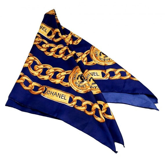 Chanel Euc Rue Cambon Silk Scarf Handbag