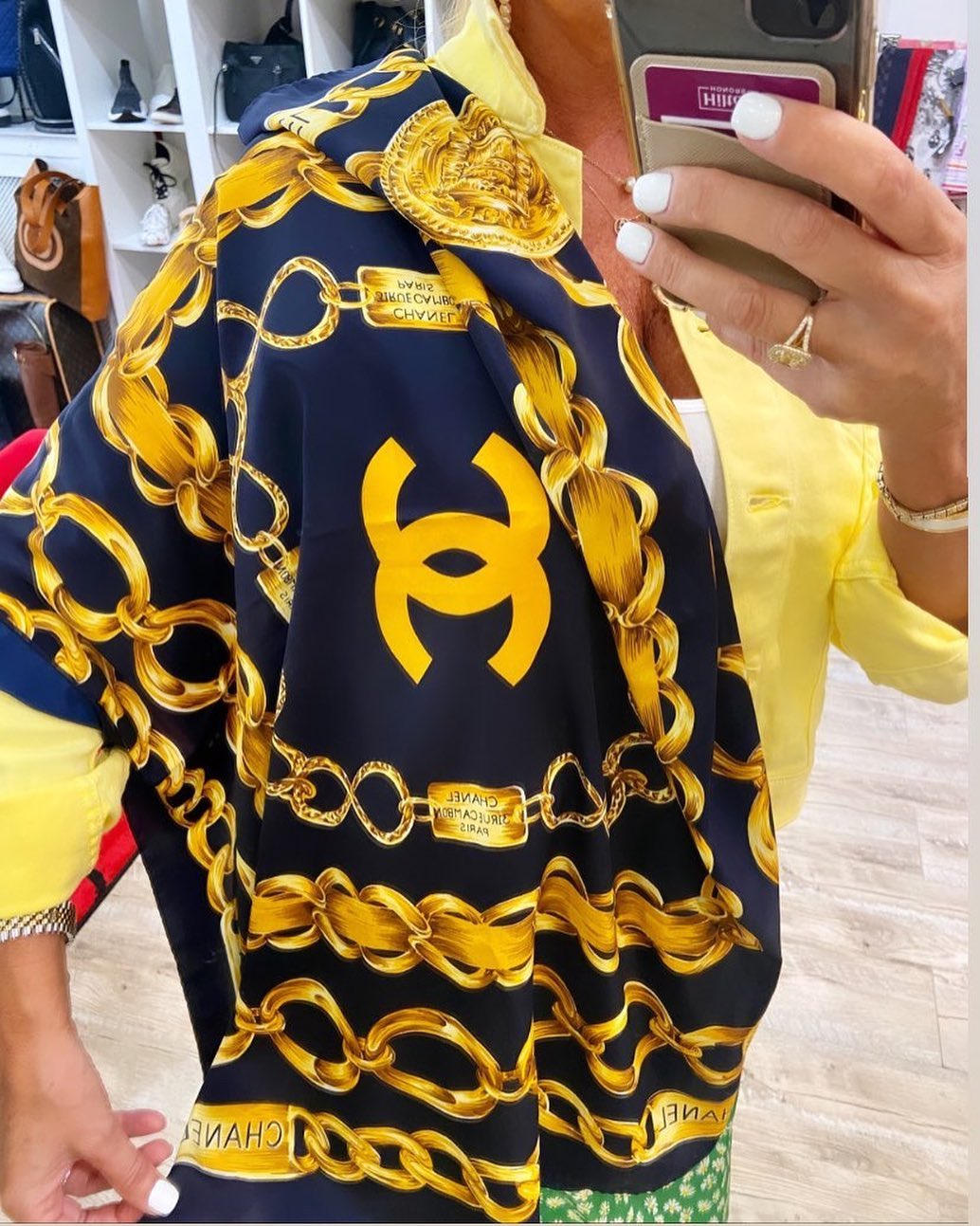 Chanel Euc Rue Cambon Silk Scarf Bag