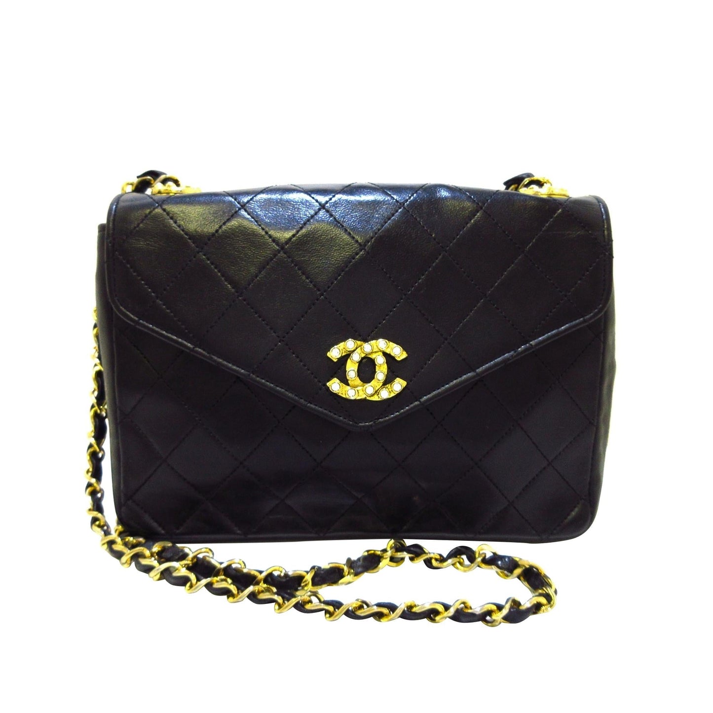 Chanel Embellished Quilted Flap SHG Leather Mini Bag