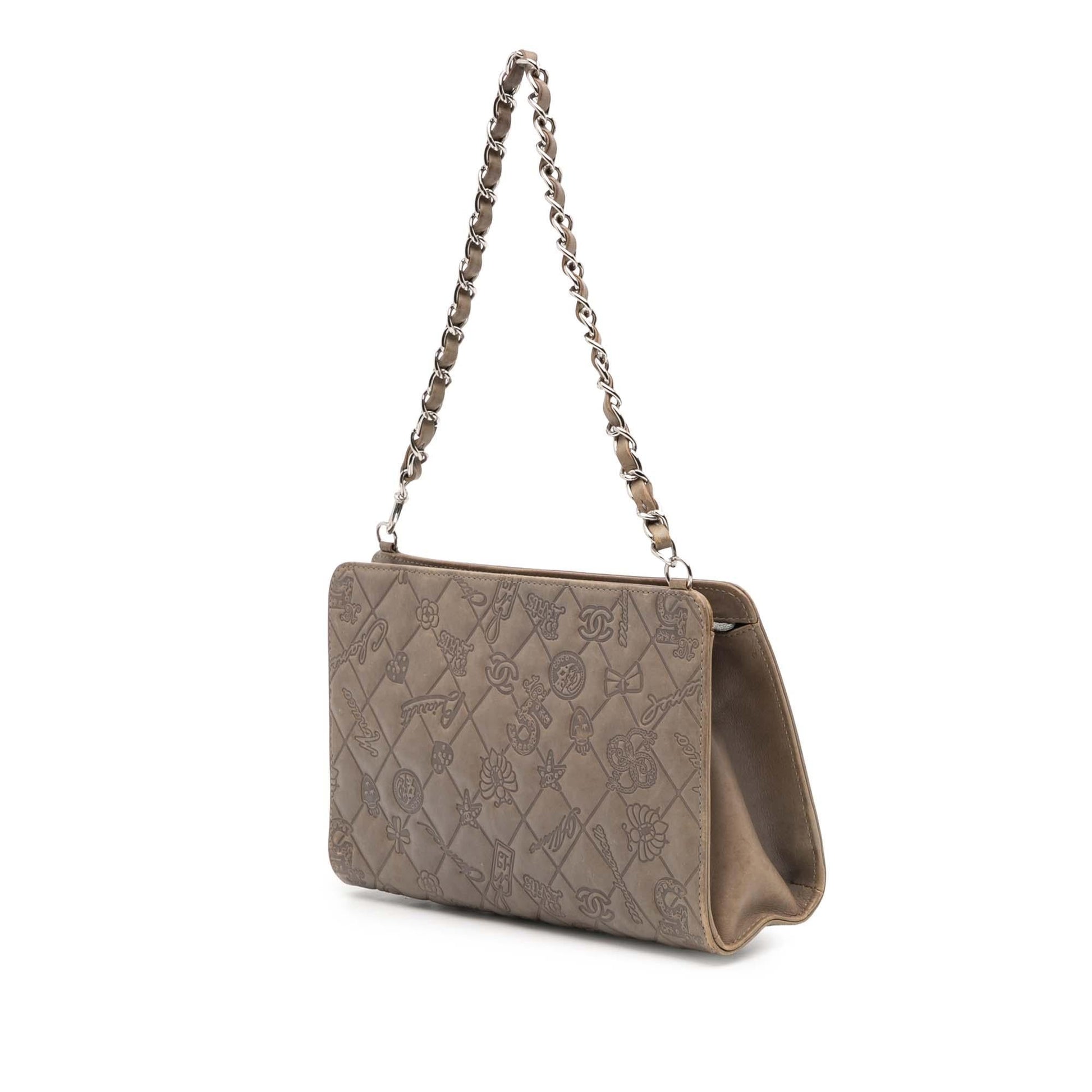Chanel Embossed Lambskin Lucky Symbols Pochette Clutch Bag