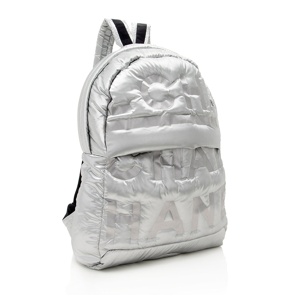 Chanel Embossed Nylon Logo Doudoune Backpack SHF