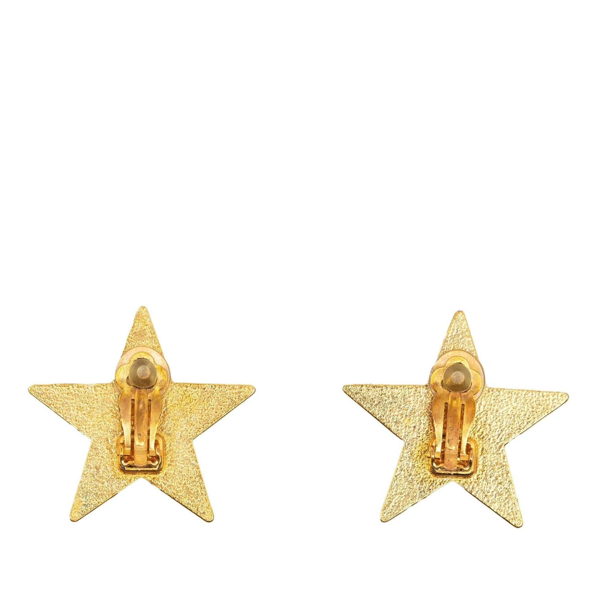 Chanel Enamel Cc Star Clip-On Earrings (Shg-Sn3Z2V)