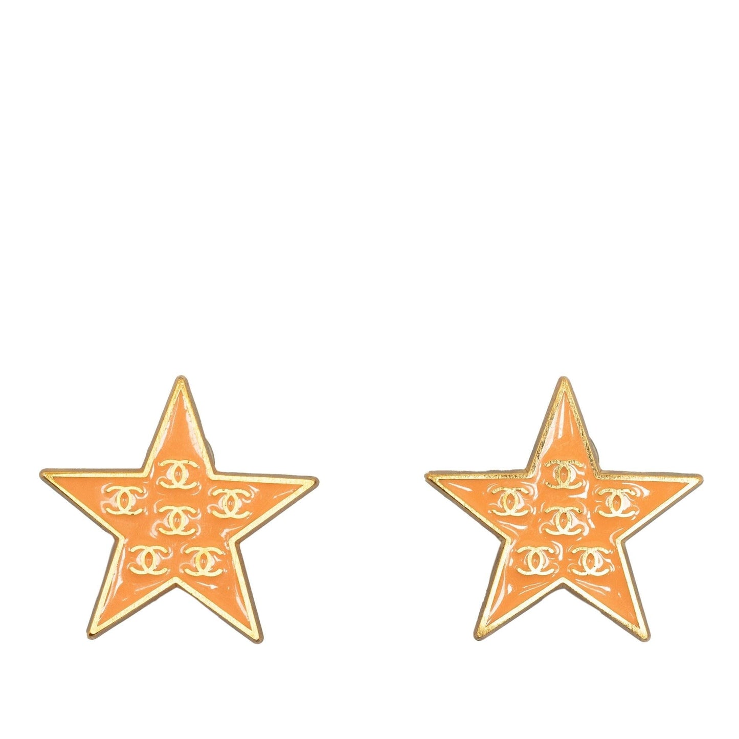 Chanel Enamel Cc Star Clip-On Earrings (Shg-Sn3Z2V)