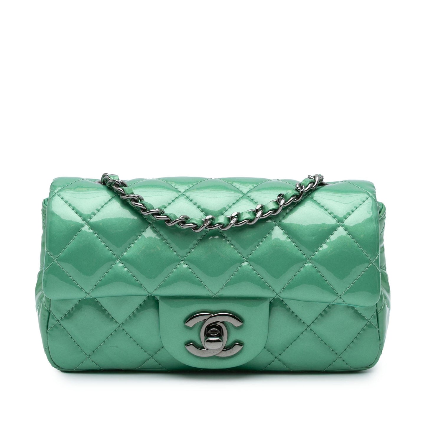 Chanel Extra Rectangular Classic Patent Single Flap Mini Bag