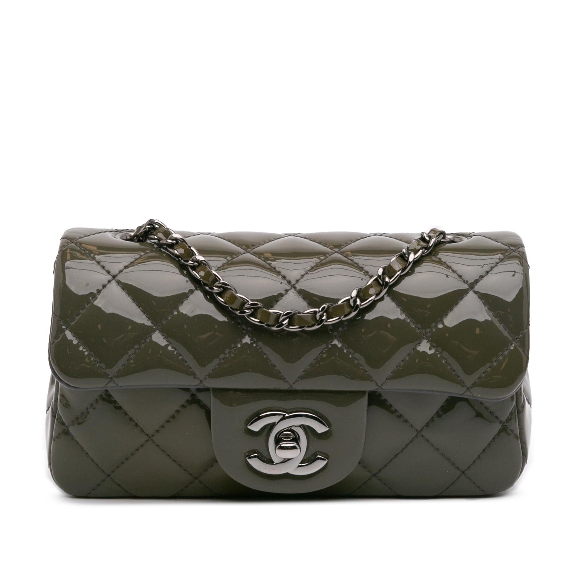 Chanel Extra Rectangular Classic Patent Single Flap Mini Bag Flap 1