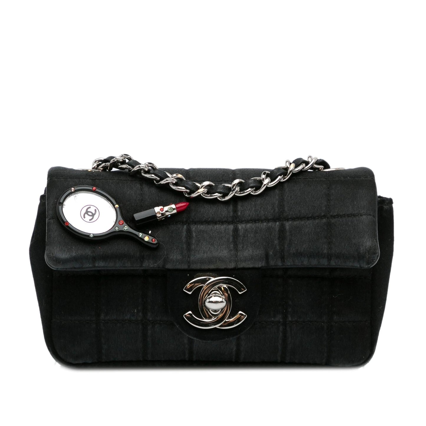 Chanel Extra Satin Choco Bar Charms Flap Key Chain