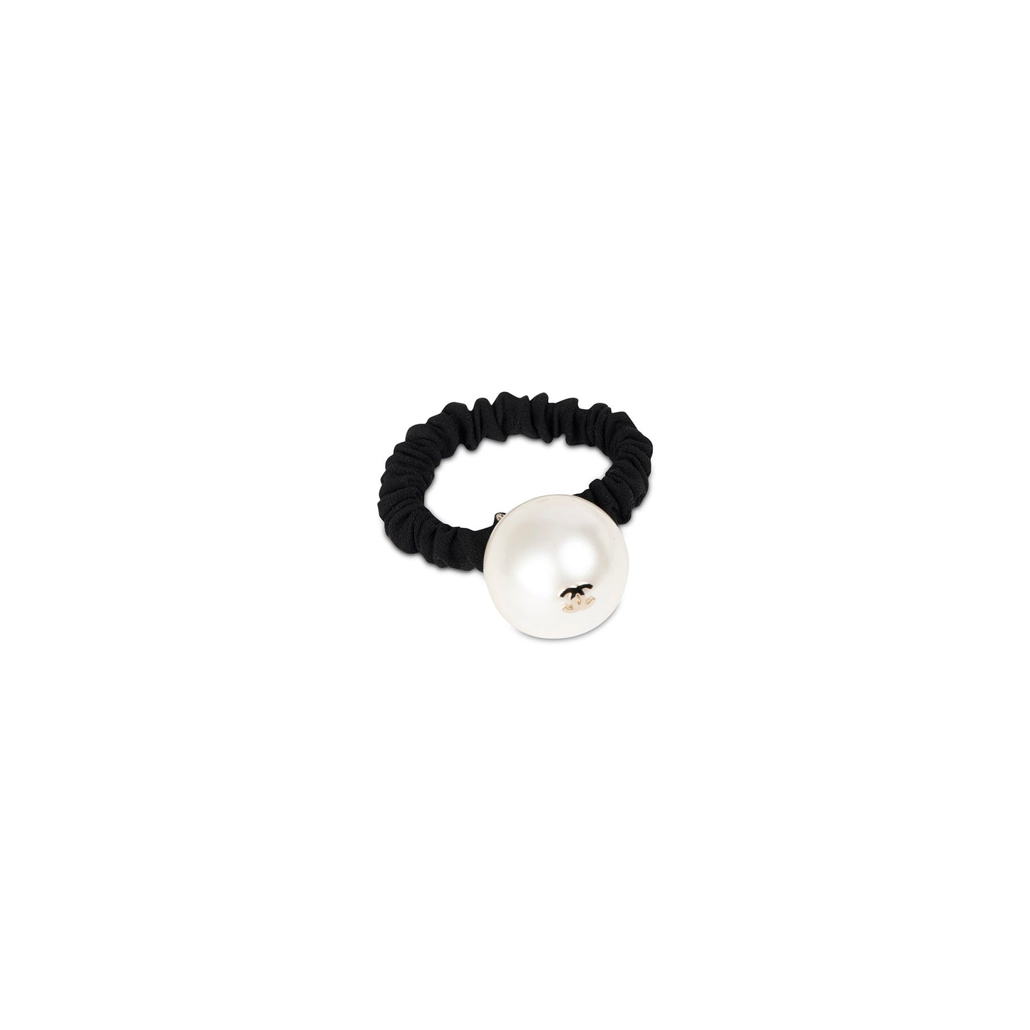 Chanel Faux Pearl CC Hair Scrunchie Travel Bag