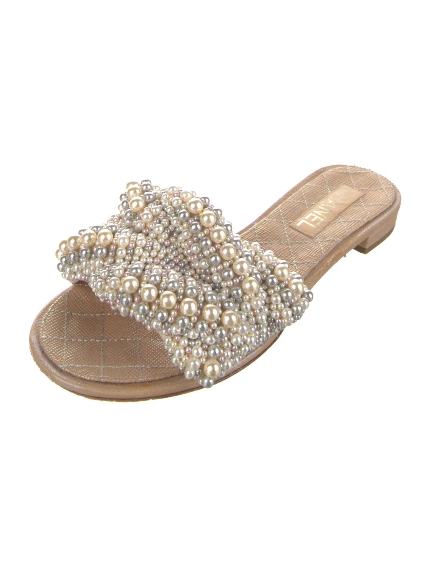 Chanel Faux Pearl Flat Mules Bag