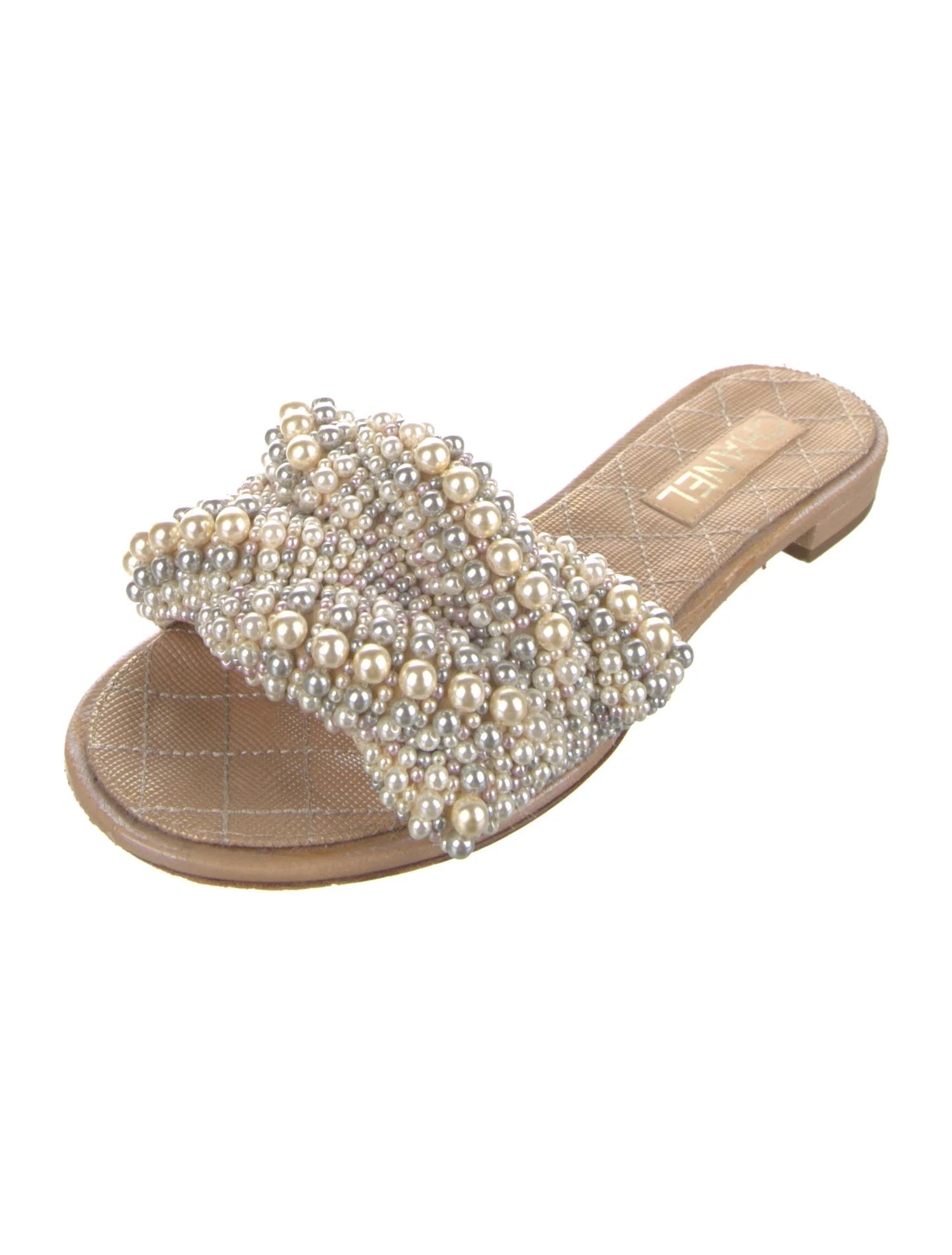 Chanel Faux Pearl Flat Mules Bag