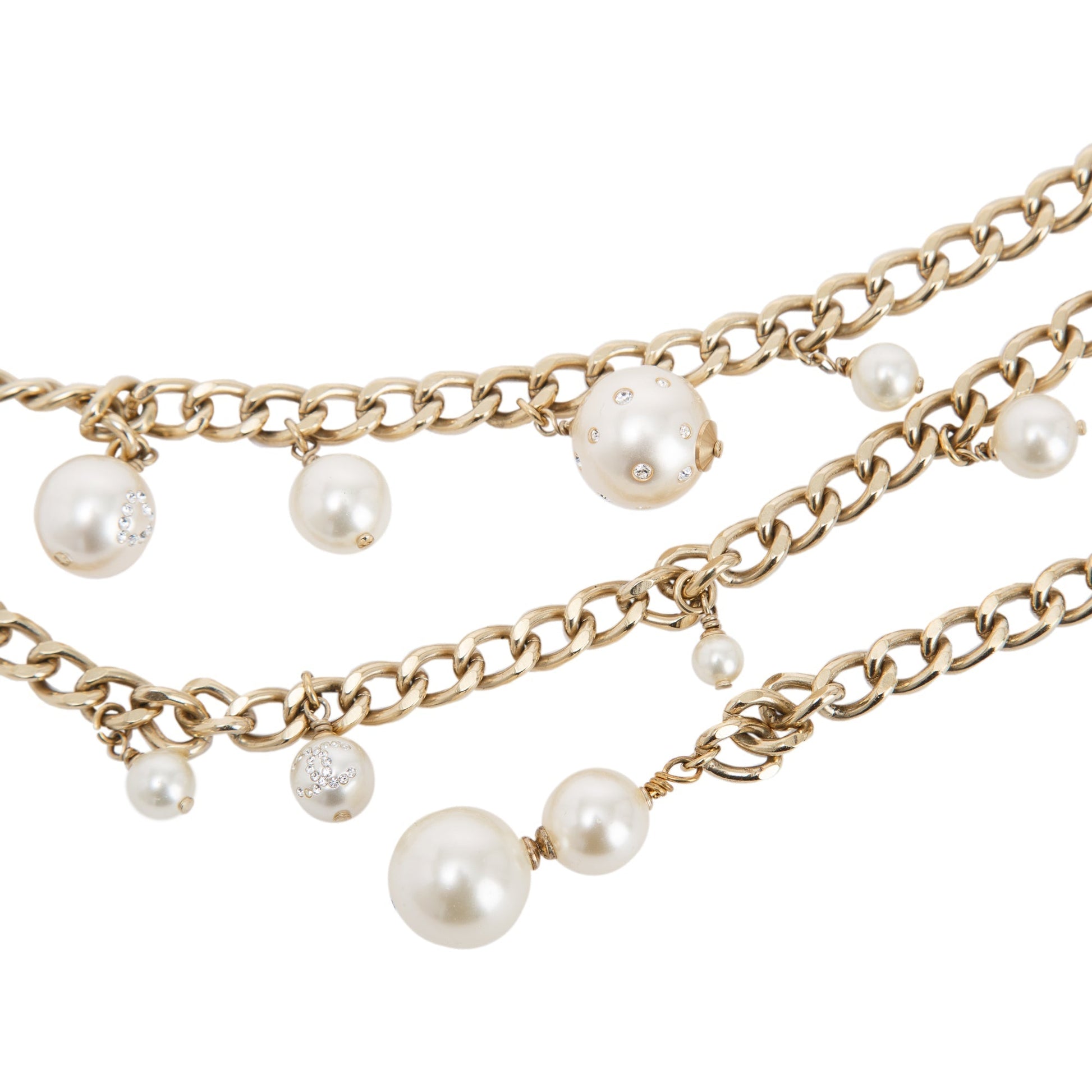 Chanel Faux Pearl & Strass -Link Belt