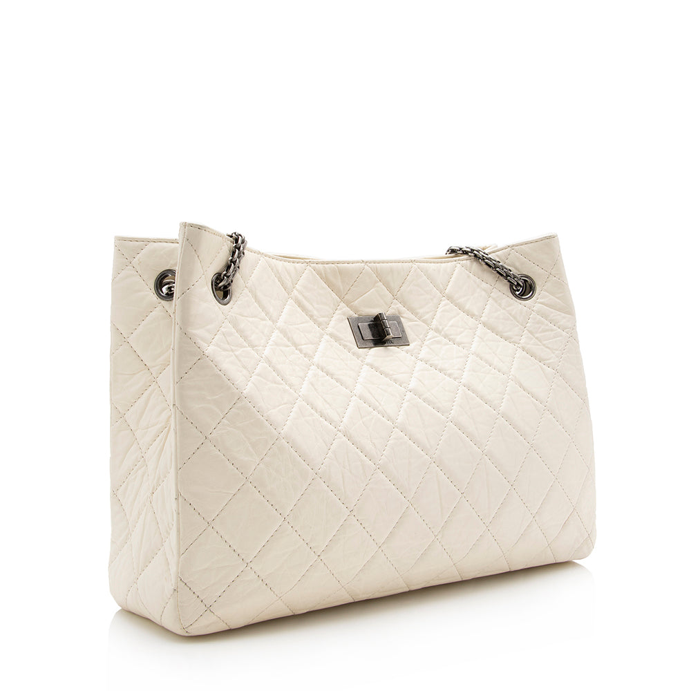 Chanel Glazed Calfskin 2.55 Reissue Shopping SHF Tote Bag