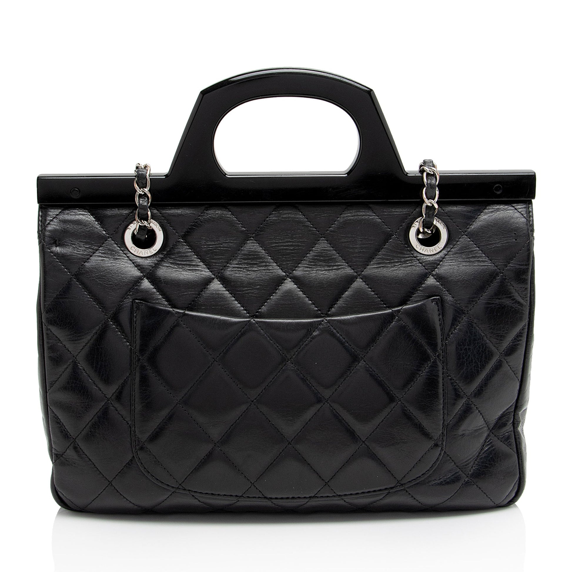 Chanel Glazed Calfskin CC Delivery Shopping SHF-AR0t7R Small Tote Bag