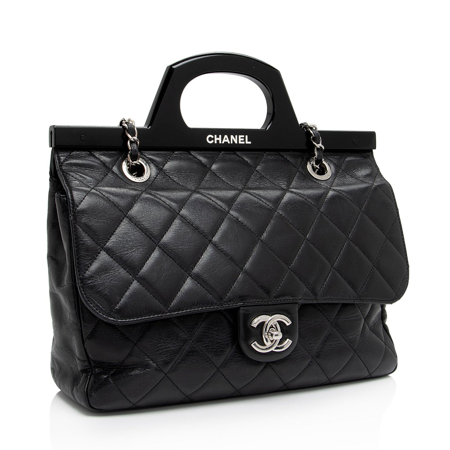 Chanel Glazed Calfskin CC Delivery Shopping SHF-AR0t7R Small Tote Bag