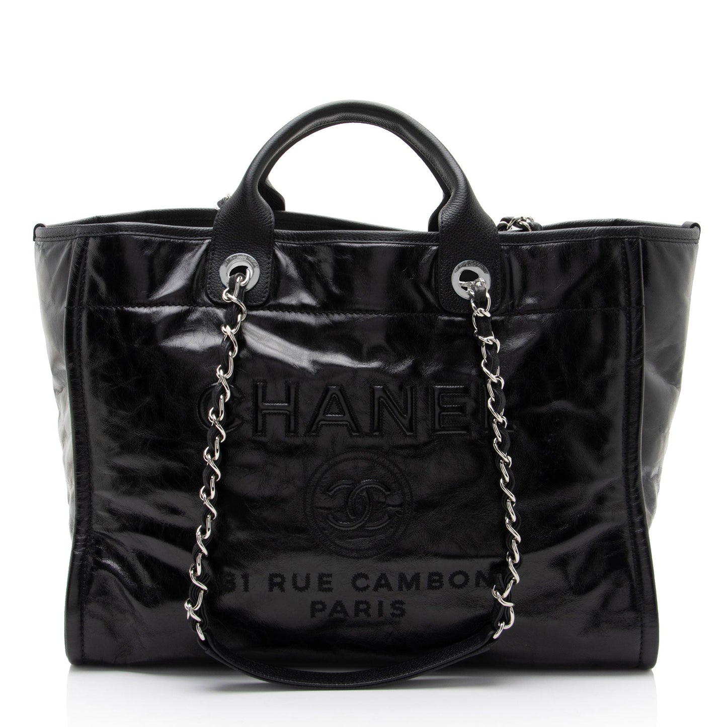Chanel Glazed Calfskin Deauville SHF-7Lzvto Tote Bag