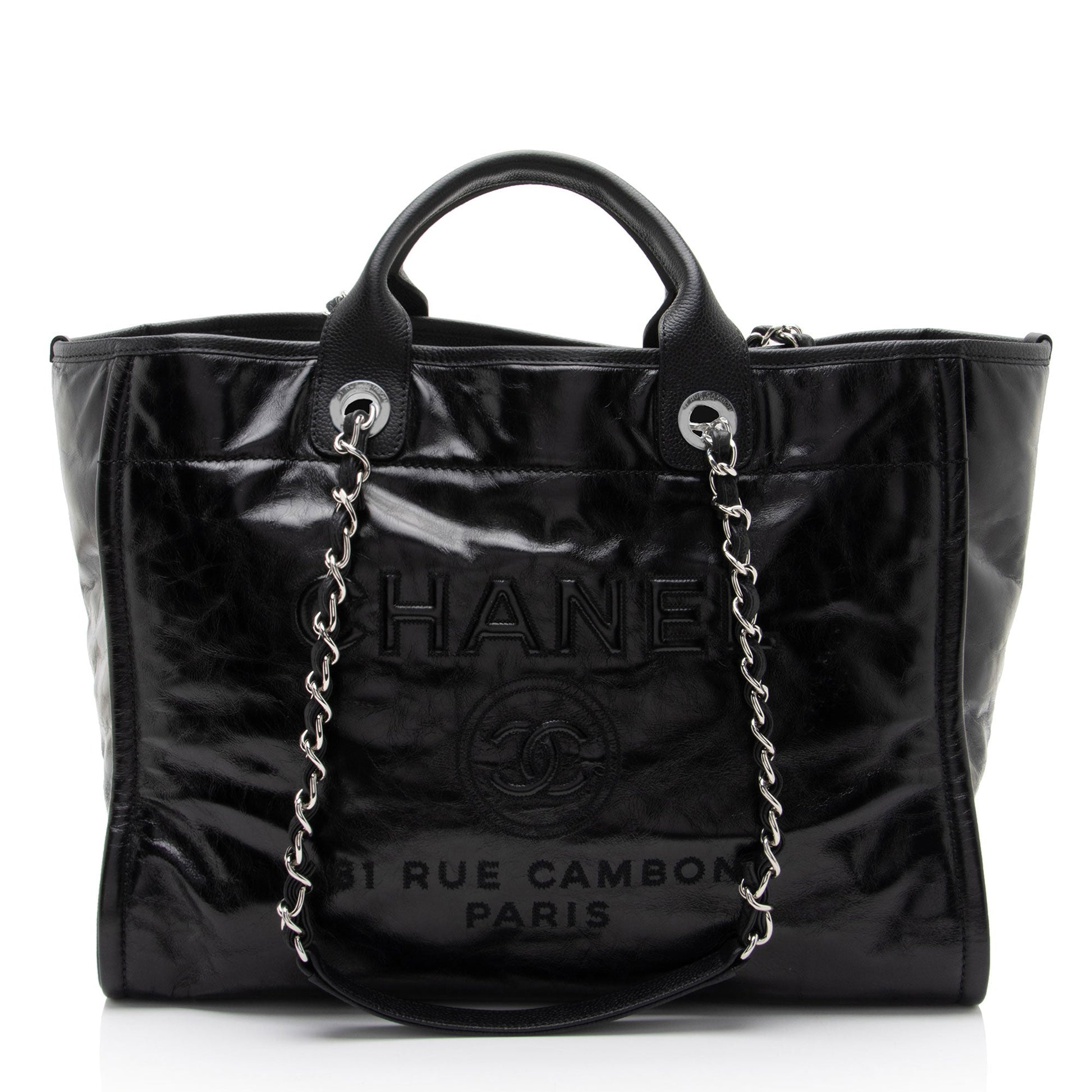 Chanel Glazed Calfskin Deauville SHF-7Lzvto Tote Bag