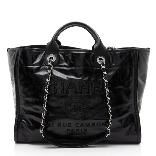 Chanel Glazed Calfskin Deauville SHF-7Lzvto Tote Bag