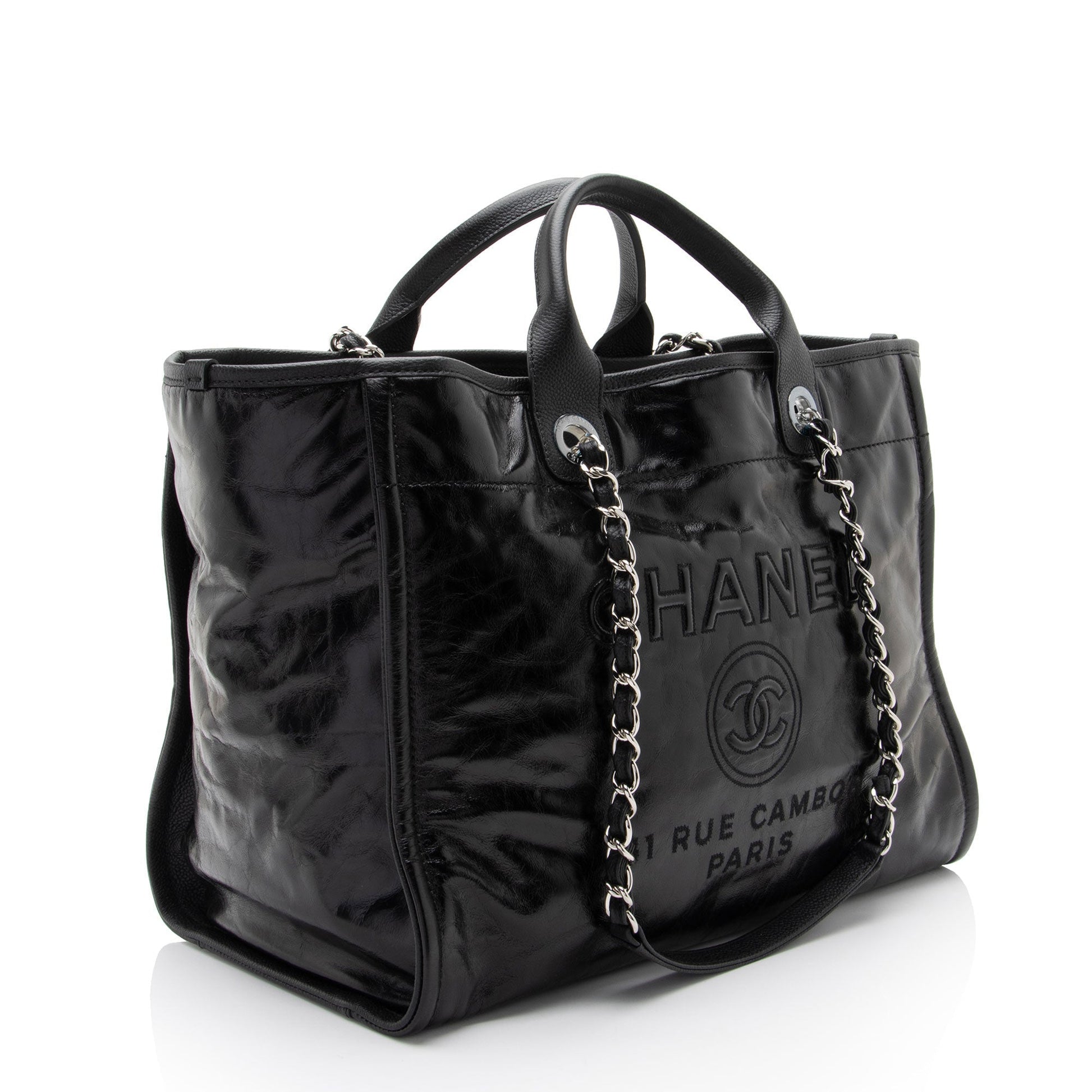 Chanel Glazed Calfskin Deauville SHF-7Lzvto Tote Bag
