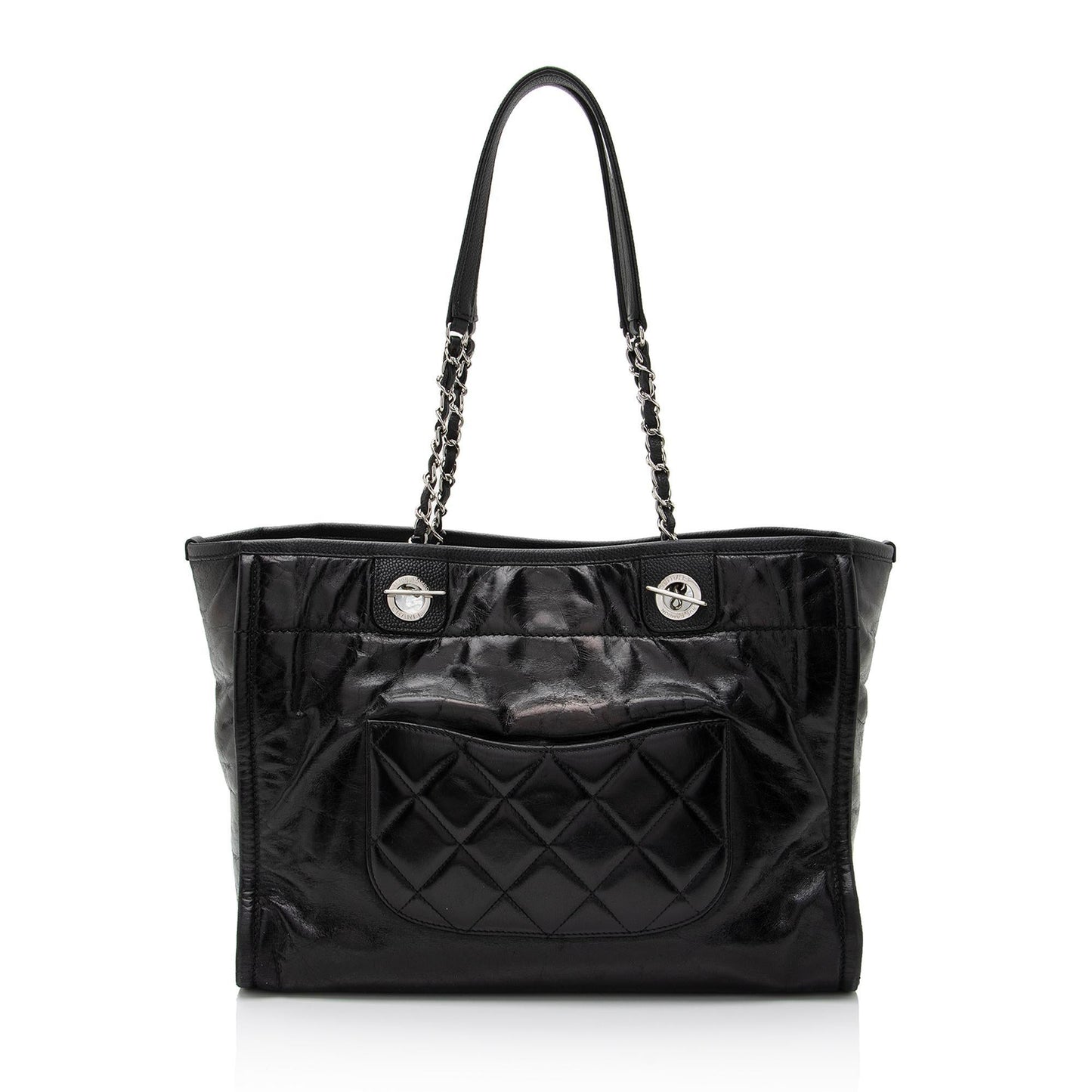 Chanel Glazed Calfskin Deauville SHF-Eal7br Small Tote Bag