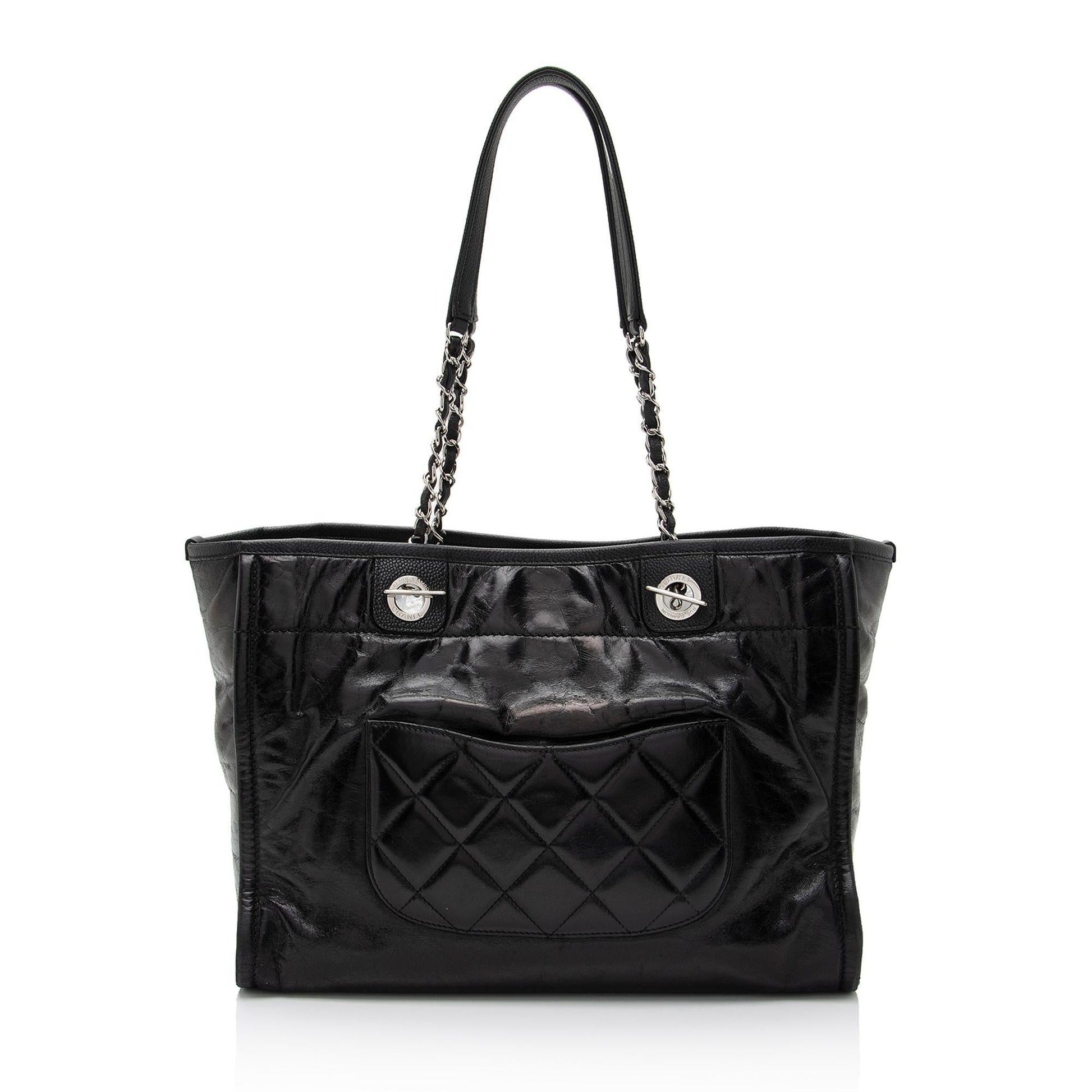 Chanel Glazed Calfskin Deauville SHF-Eal7br Small Tote Bag