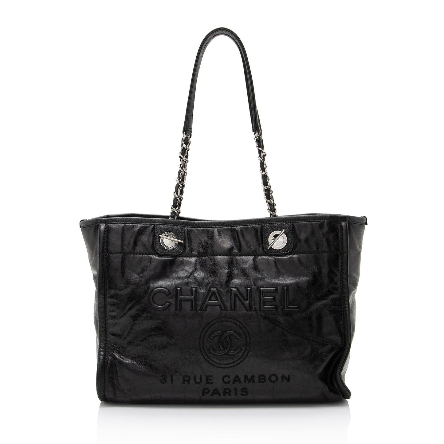 Chanel Glazed Calfskin Deauville SHF-Eal7br Small Tote Bag
