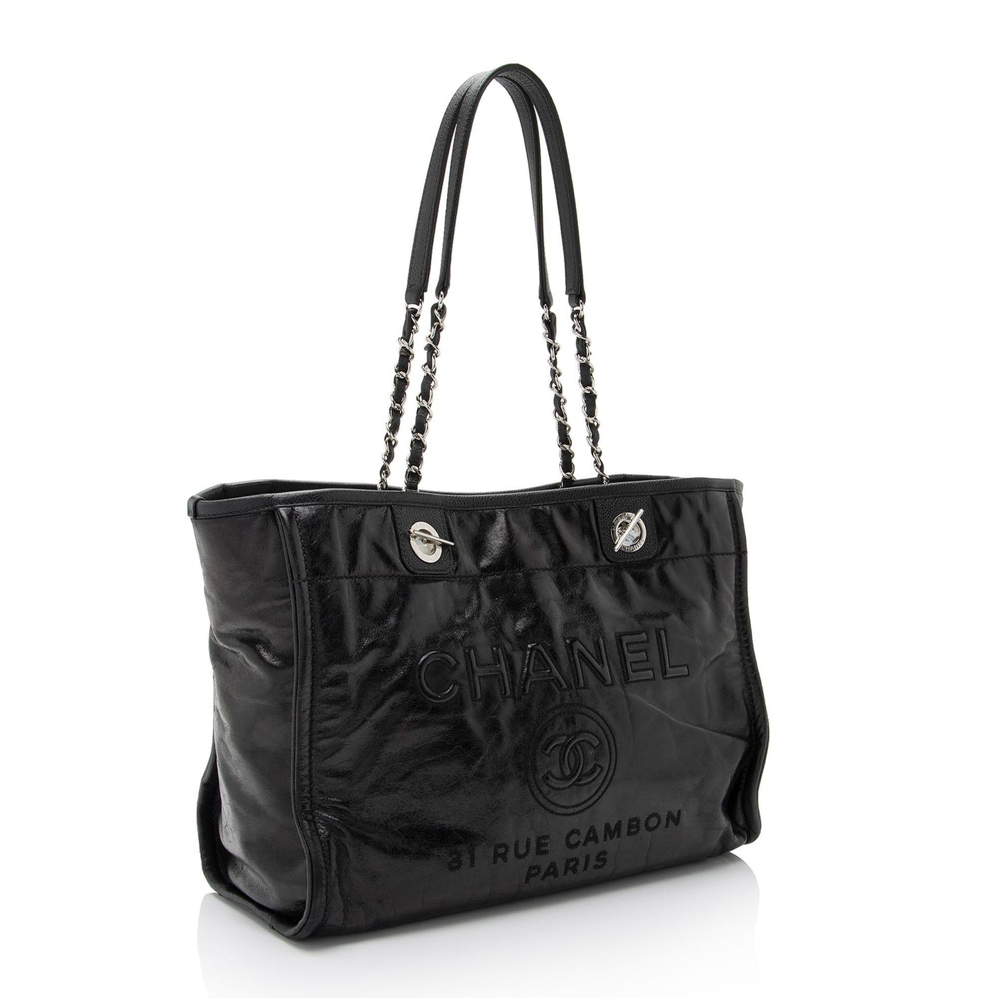 Chanel Glazed Calfskin Deauville SHF-Eal7br Small Tote Bag