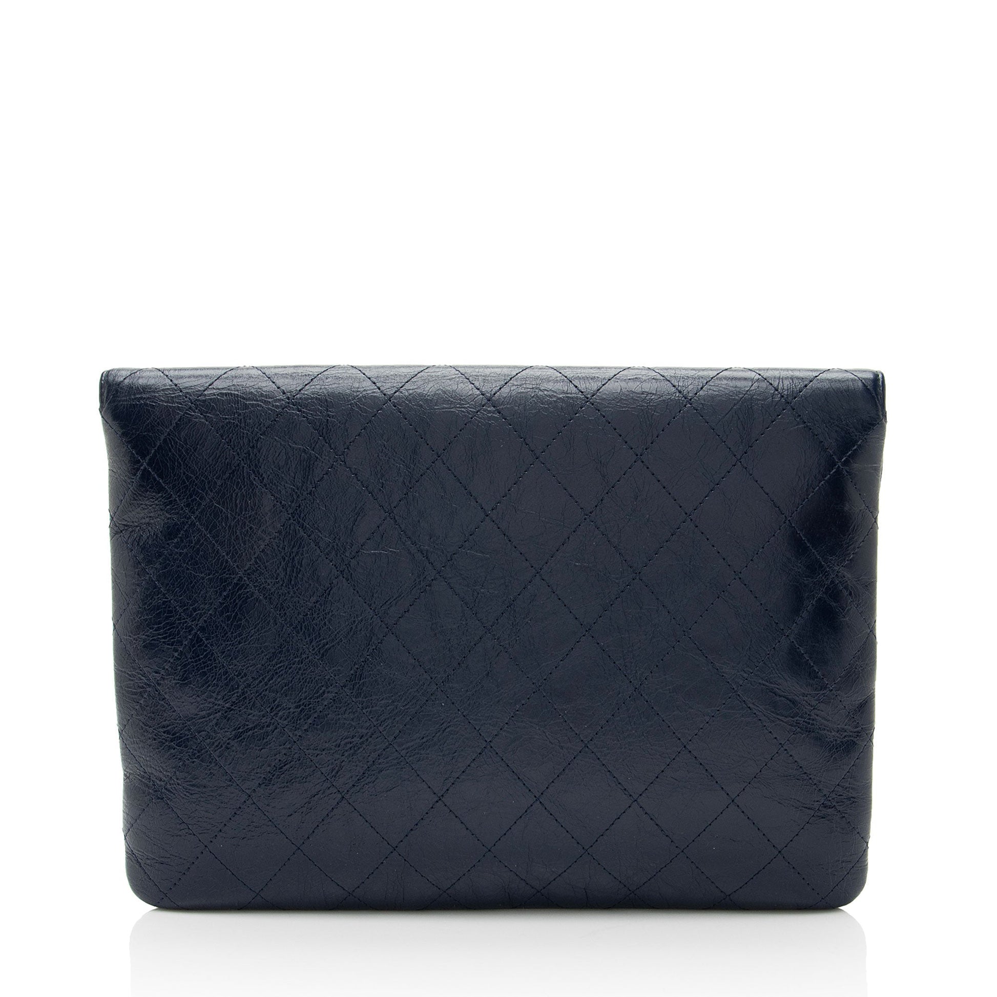 Chanel Glazed Calfskin Golden Class Turn Lock Clutch Bag