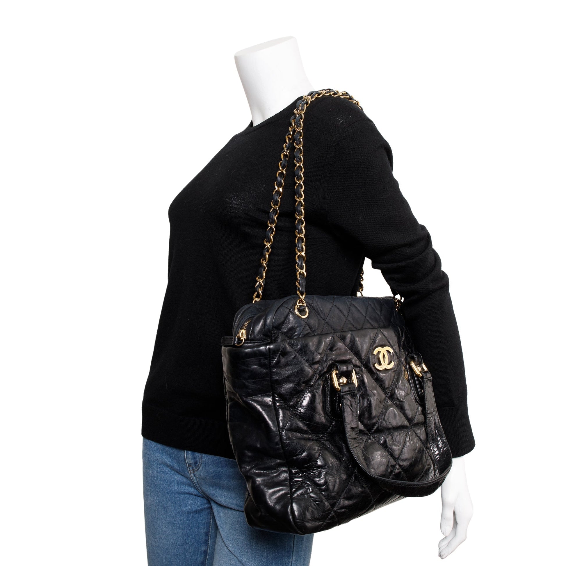 Chanel Glazed Portobello Leather Calfskin Travel Bag