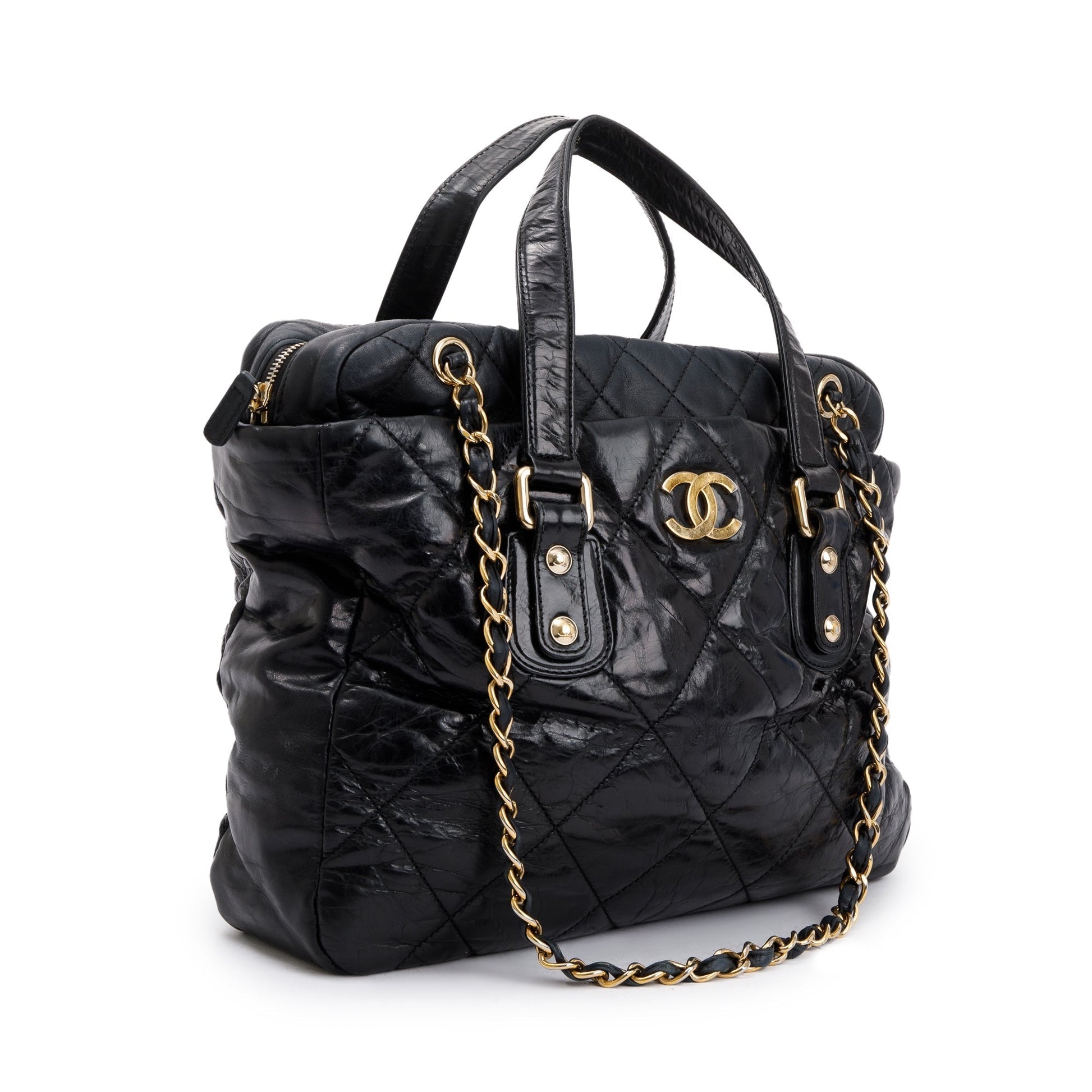 Chanel Glazed Portobello Leather Calfskin Travel Bag