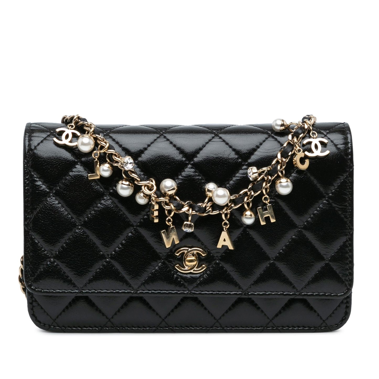 Chanel Glazed Calfskin Pearl Charms On SHG-slyTlx Key Chain