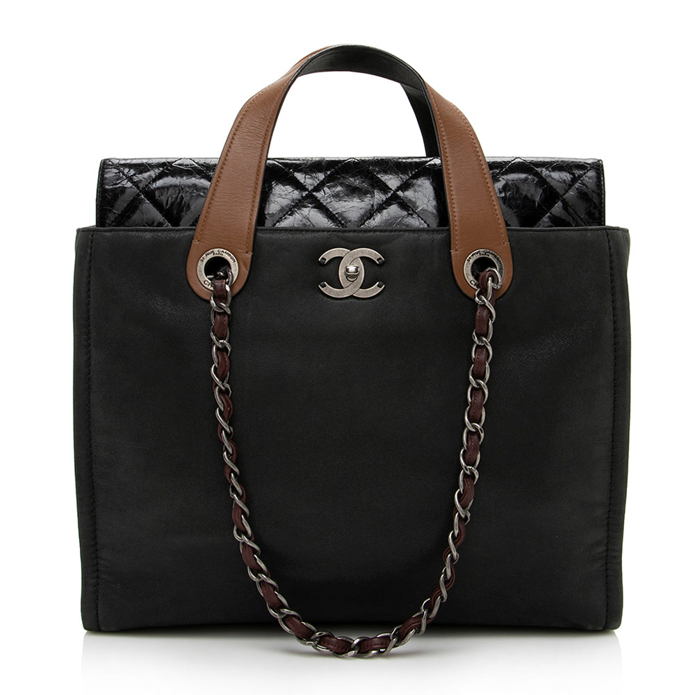 Chanel Glazed Calfskin Portobello SHF Tote Bag