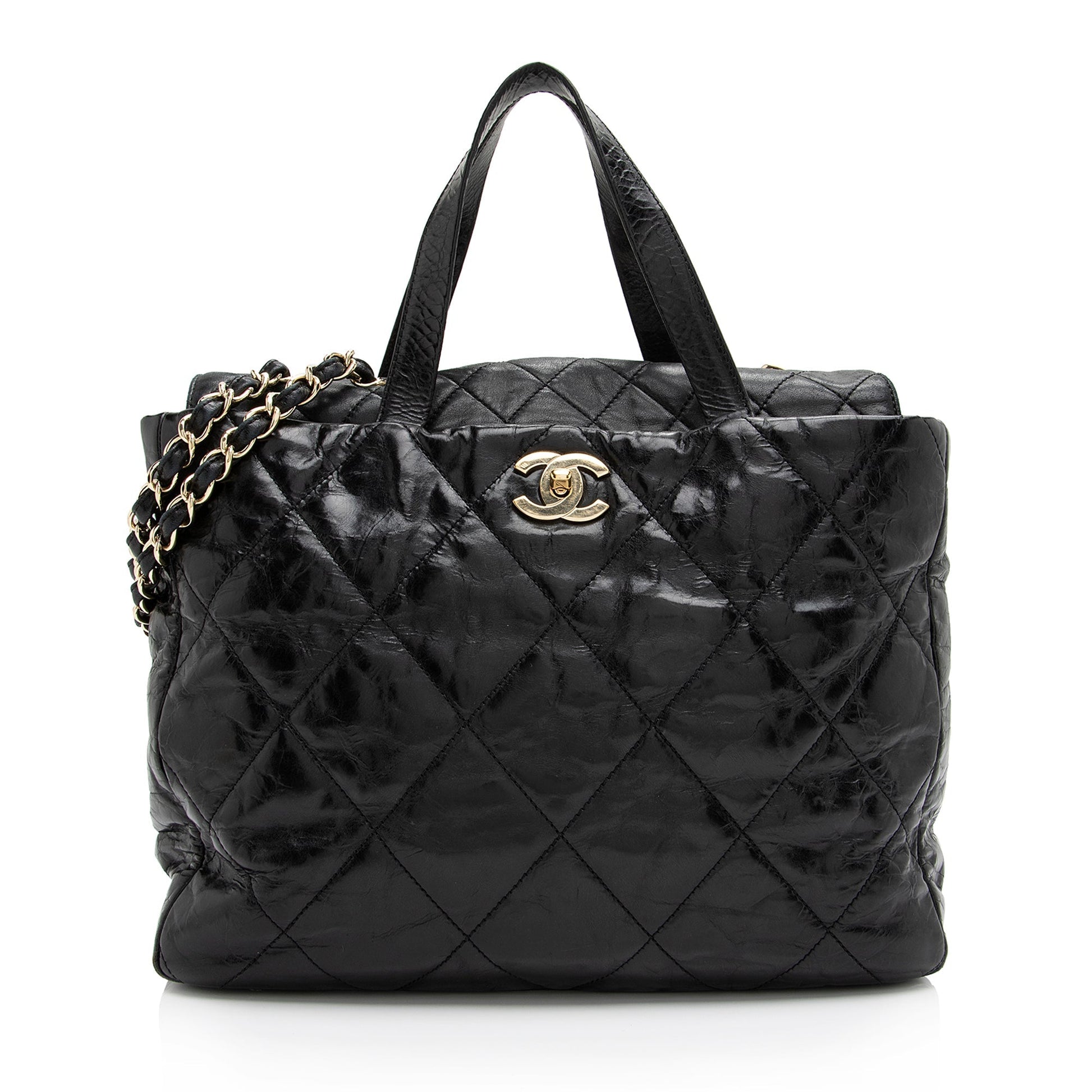 Chanel Glazed Calfskin Portobello SHF Tote Bag Tote Shf