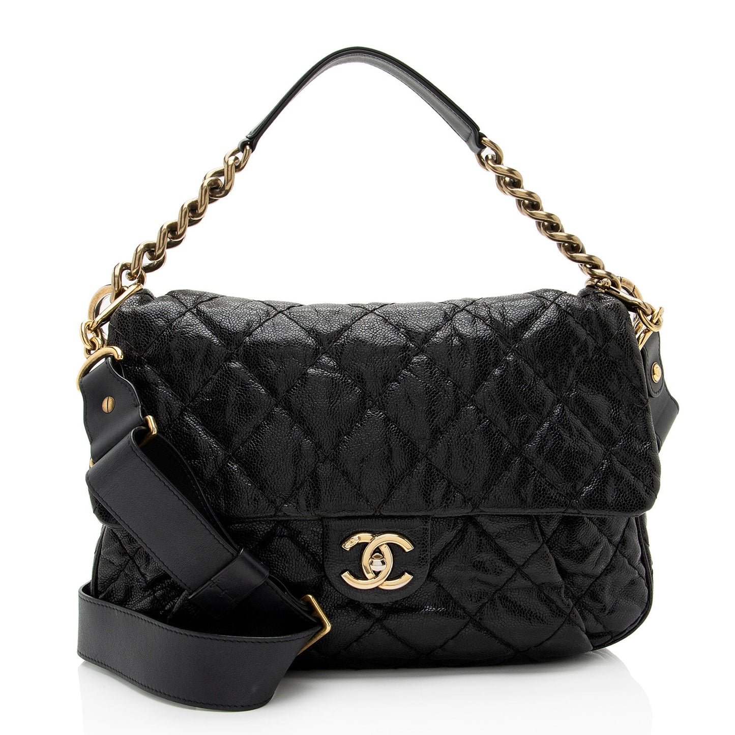 Chanel Glazed Caviar Coco Pleats Messenger SHF-KGhO50 Messenger Bag