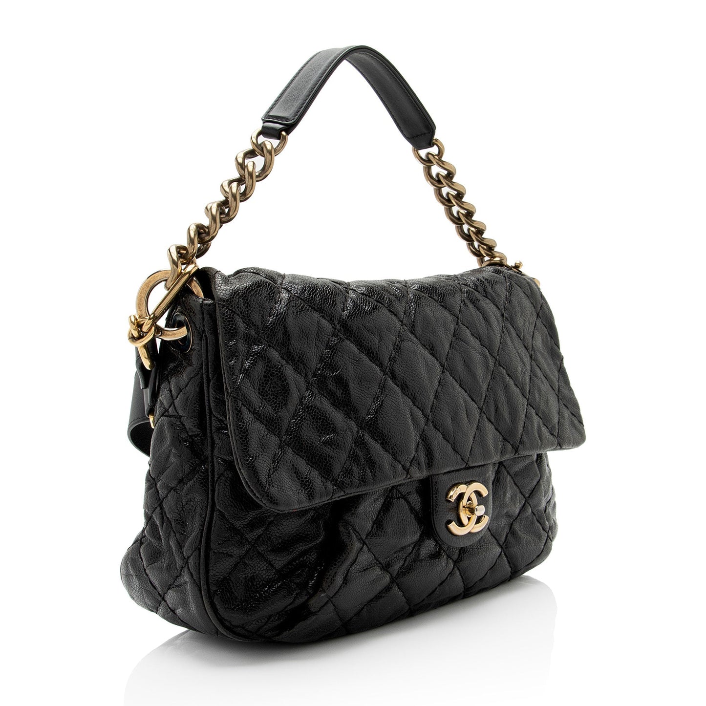 Chanel Glazed Caviar Coco Pleats Messenger SHF-KGhO50 Messenger Bag