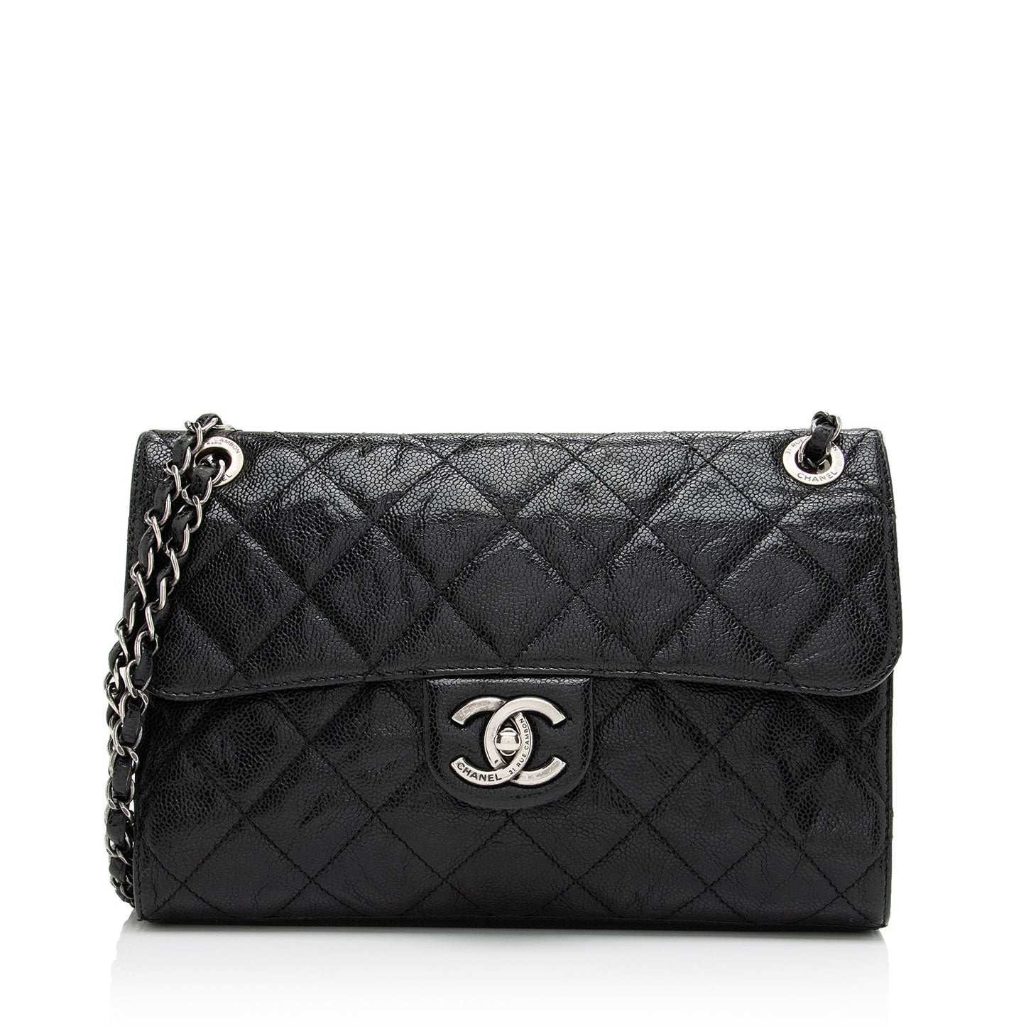 Chanel Glazed Caviar CC Crave Flap SHF-3RMxUM Leather Shoulder Bag