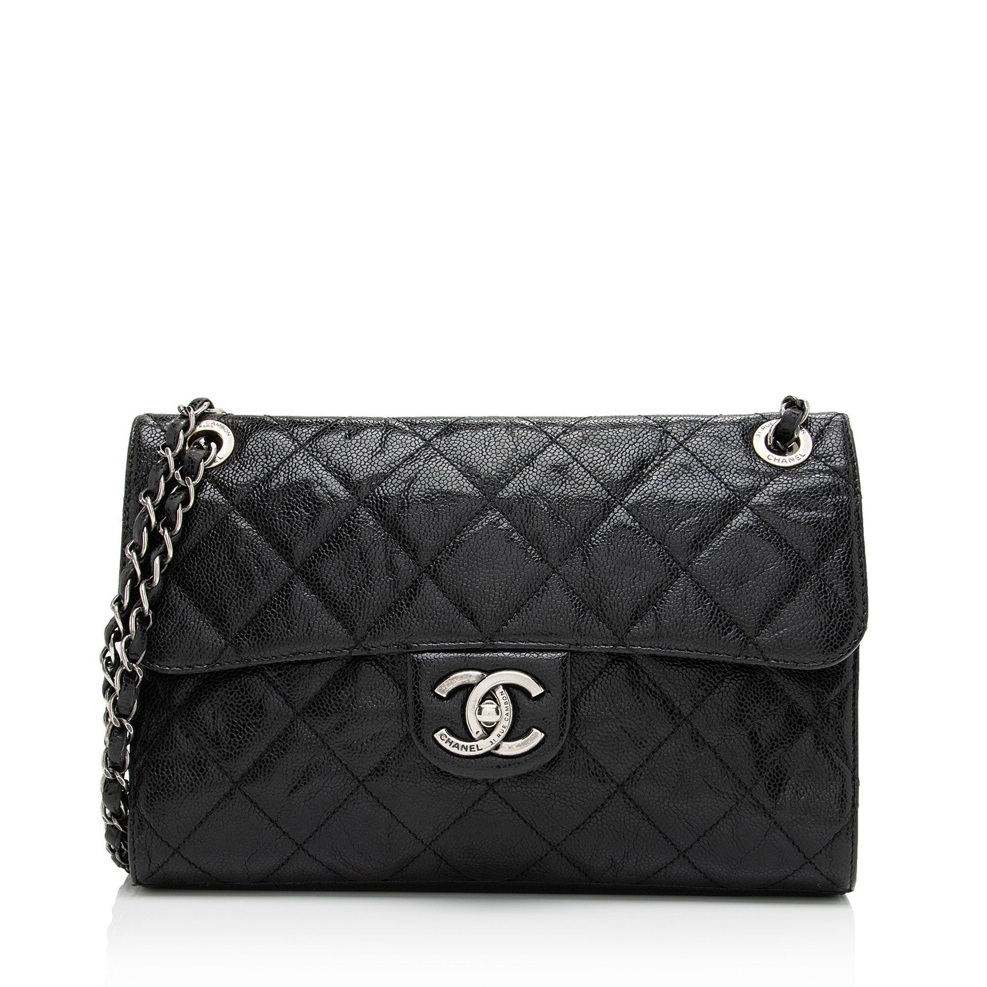 Chanel Glazed Caviar CC Crave Flap SHF-3RMxUM Leather Shoulder Bag