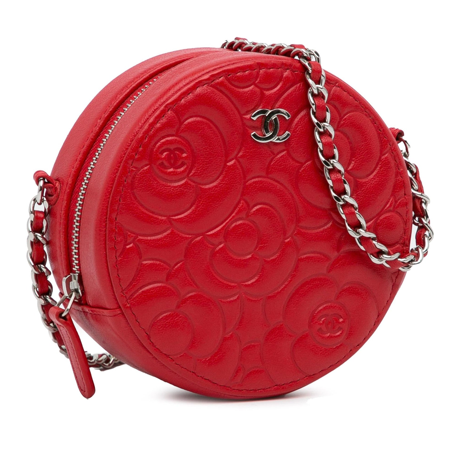 Chanel Goatskin Camellia Round SHG-CAN8CG Crossbody Bag