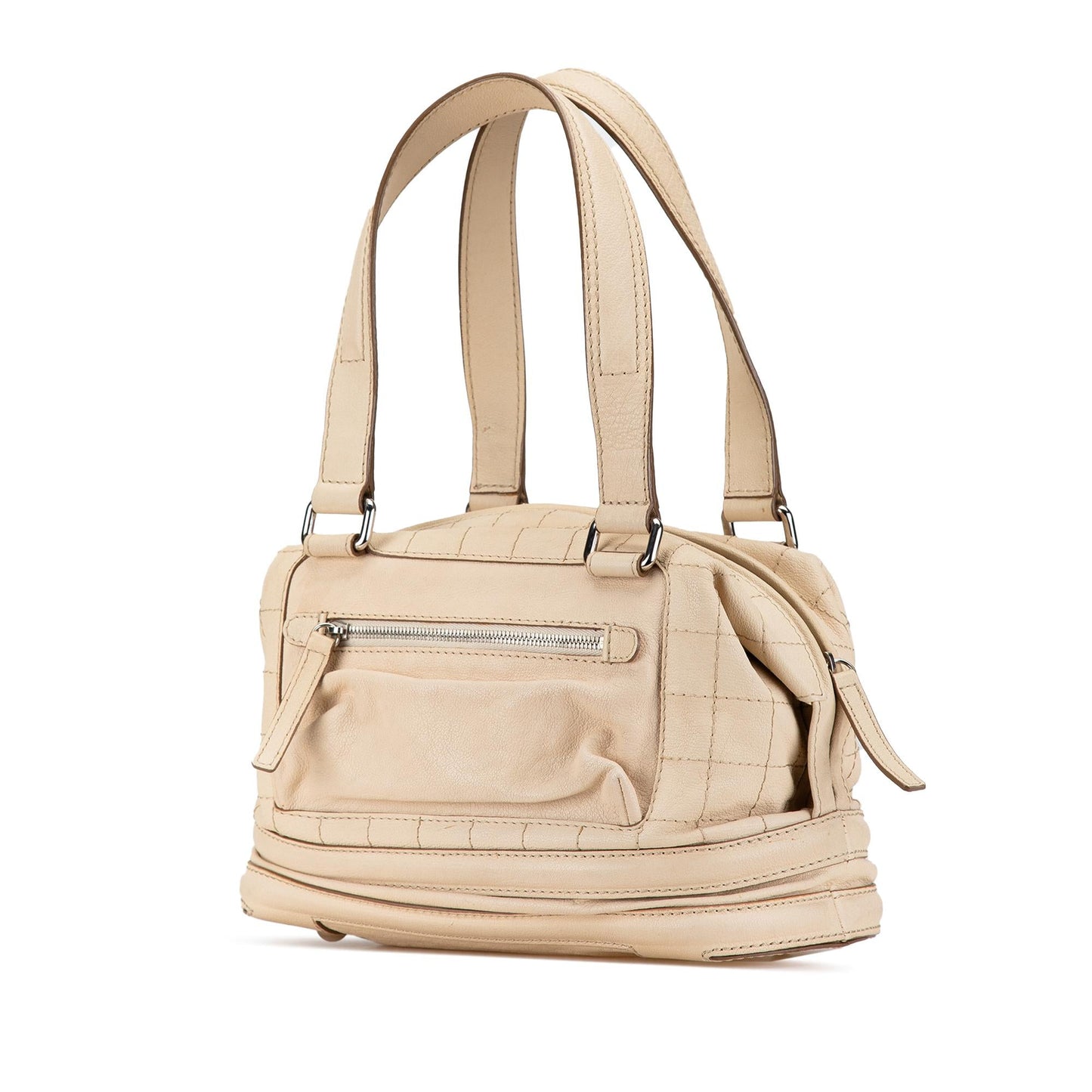 Chanel Goatskin Square Stitch Essential Bowler Handbag