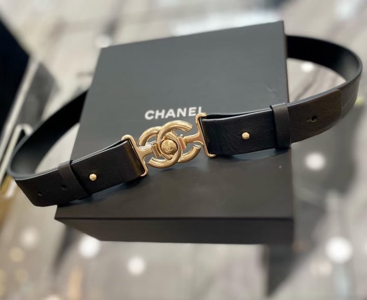 Chanel Interlocking Cc Logo Buckle Leather Belt Bag
