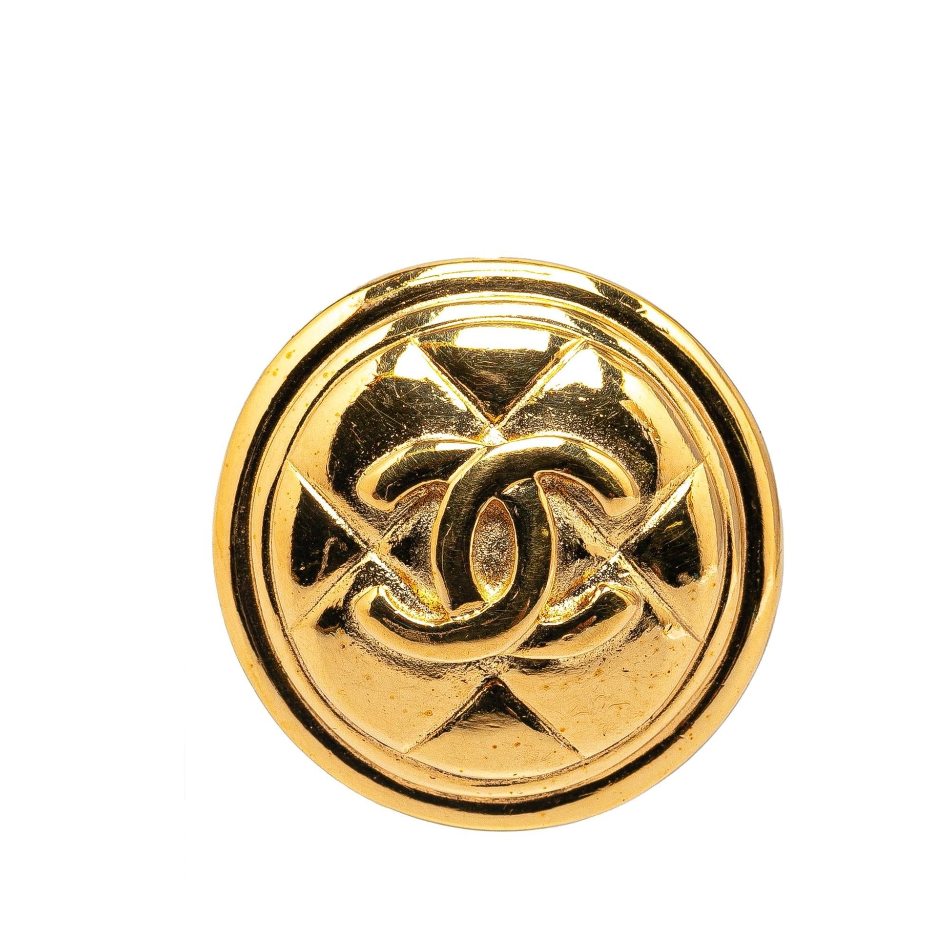 Chanel Plated CC Quilted Brooch SHG-raYlCt Gold Handbag