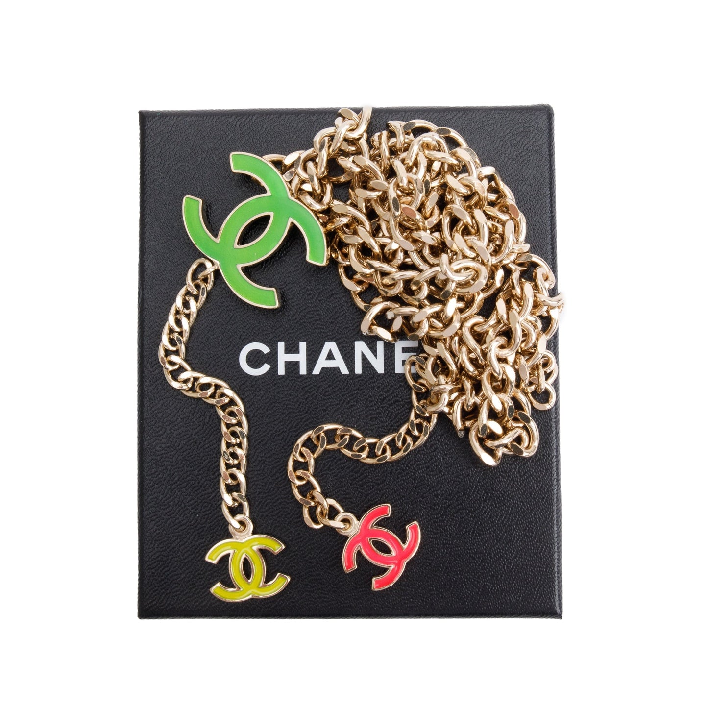Chanel Plated Enamel CC Logo Waist Gold Belt