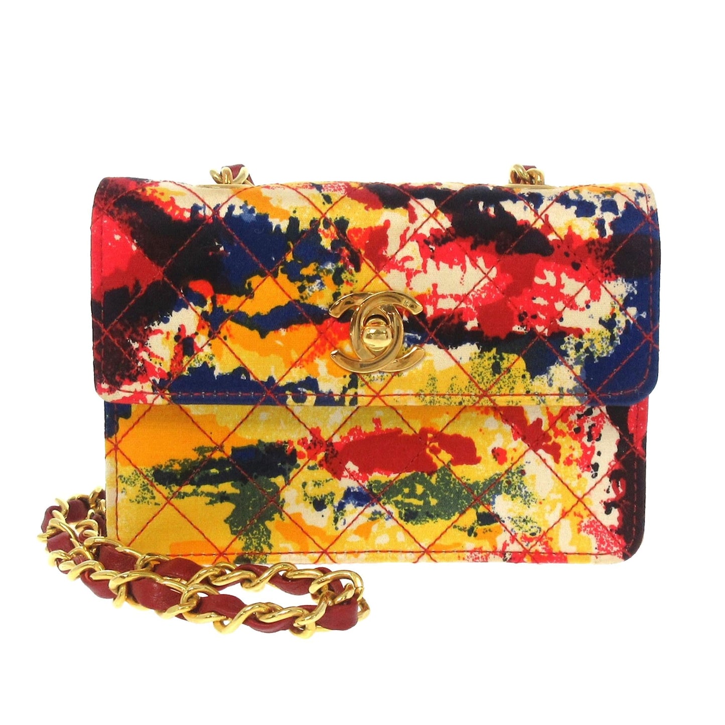Chanel Graffiti Watercolor Matelasse Satin SHG Crossbody Bag