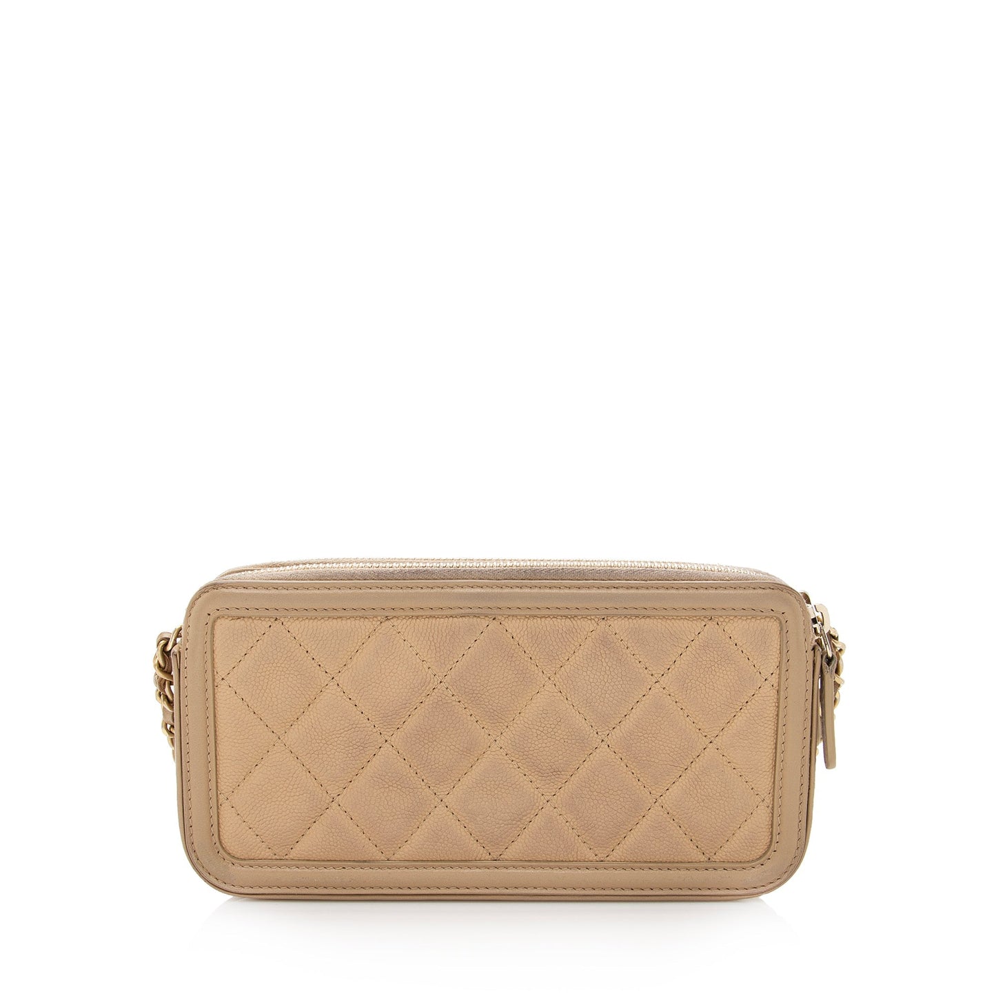 Chanel Grained Calfskin CC Filigree SHF Clutch Bag